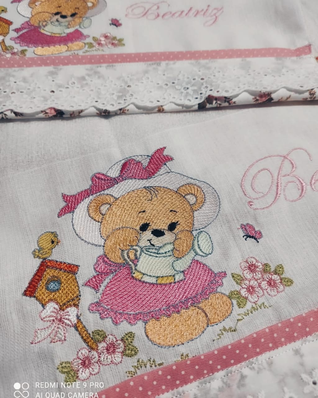 Kit Fralda Passeio e Boca, Menina Ursinha Beatriz